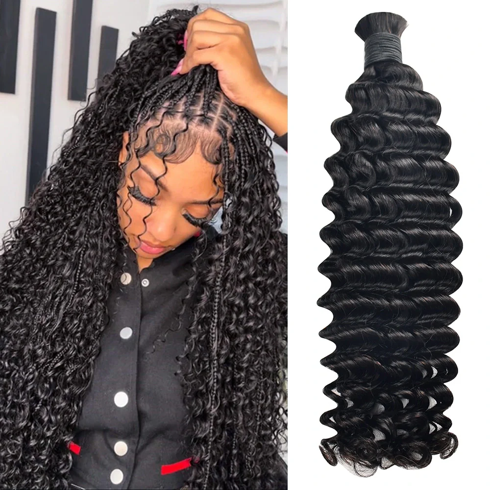 Bulk-hair-deep-wave-hair.webp Bulk Hair Deep Wave Natural Black - Image 1