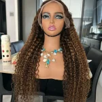 4/27 Color Highlight Curly Hair Frontal Wig