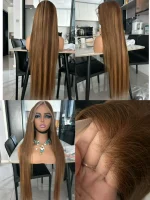 4/27 Color Highlight Straight Hair Frontal Wig - Image 2