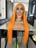 Orange Colored Wig Straight Hair