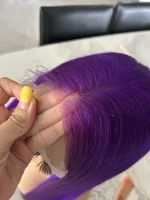 Purple Colored Wig Straight Hair - Image 3