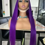 Purple Colored Wig Straight Hair