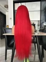 Red Colored Wig Straight Hair - Image 2